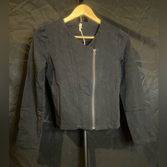 Lanston Black Asymmetrical Zip Black Jacket, size XS - Picture 2 of 5